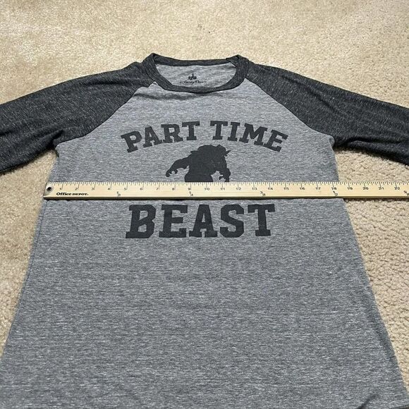 Disney Parks Adult M "Part Time Beast" 3/4 Sleeve Baseball T-Shirt Raglan Tee - Picture 7 of 8